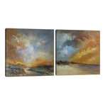 Golden Diptych // Anne Farrall Doyle (20"L x 40"W x 1.5"H)