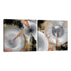 Circle Abstract Diptych // NOAH (20"L x 40"W x 1.5"H)