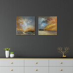 Golden Diptych // Anne Farrall Doyle (20"L x 40"W x 1.5"H)