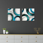 Teal Ring Diptych // Tom Reeves (20"L x 40"W x 1.5"H)