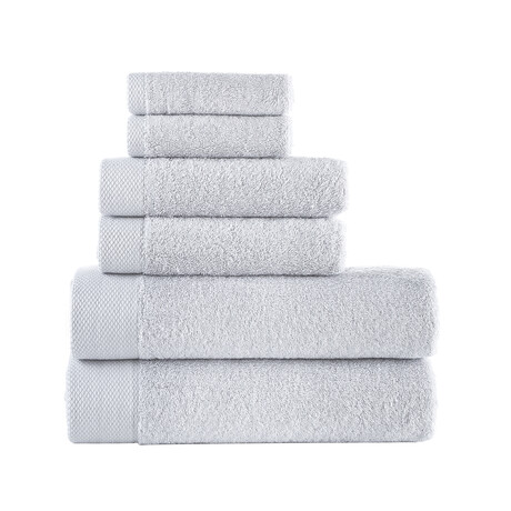 Brooks Brothers Solid Signature // 6 Piece Towel Set // Silver