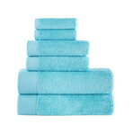 Brooks Brothers Solid Signature // 6 Piece Towel Set // Sea Glass