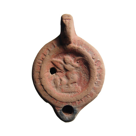 Roman Egypt Oil Lamp With Eros/Cupid // 3rd Century AD