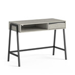 Single Drawer Desk // Gray Veneers + Metal Frame