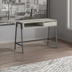 Single Drawer Desk // Gray Veneers + Metal Frame