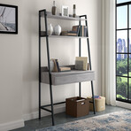 Desk Bookcase // Gray Veneers + Metal Frame