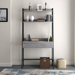 Desk Bookcase // Gray Veneers + Metal Frame