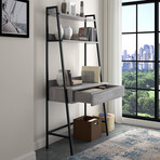 Desk Bookcase // Gray Veneers + Metal Frame
