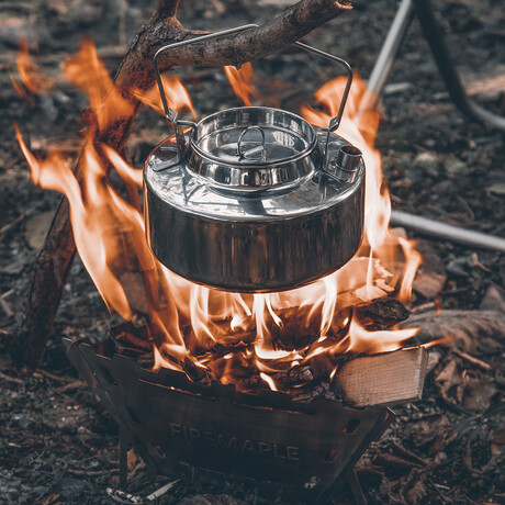 Stainless Steel Camp Fire Kettle, Camping Tea Kettle