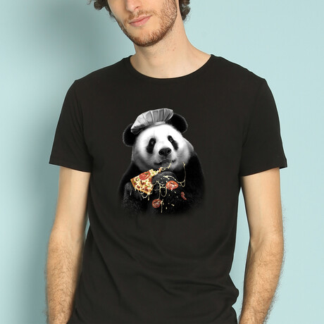 Panda Pizza T-Shirt // Black (S)