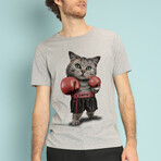 Boxing Cat T-Shirt // Gray (S)