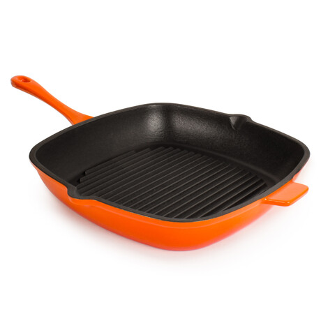 BergHOFF Neo Cast Iron Square Grill Pan 11" (Orange)