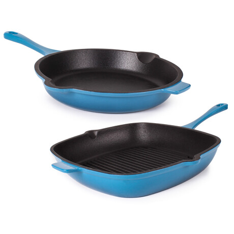 Neo 3pc Cast Iron Set 3qt Covered Dutch Oven & 11 Grill Pan