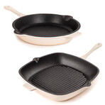 Neo 2 Piece Cast Iron Set // 10" Fry Pan + 11" Grill Pan (Blue)