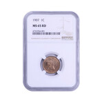 1907 Indian Head Cent // NGC Certified MS65 Red // Deluxe Collector's Pouch