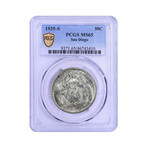 1935-S San Diego Commemorative Half Dollar // PCGS Certified MS65 // Deluxe Collector's Pouch