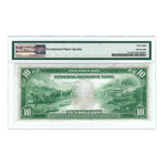 1914 $10 Large Size Federal Reserve Note // PMG Certified Choice About Uncirculated 58 EPQ
