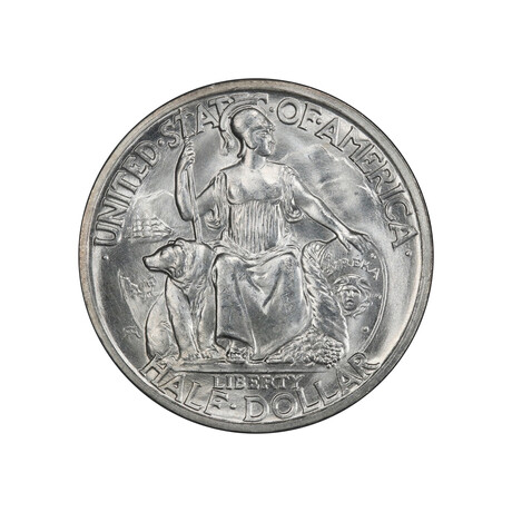 1935-S San Diego Commemorative Half Dollar // PCGS Certified MS65 // Deluxe Collector's Pouch