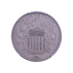 1868 Shield Nickel // PCGS Certified XF45 // Deluxe Collector's Pouch