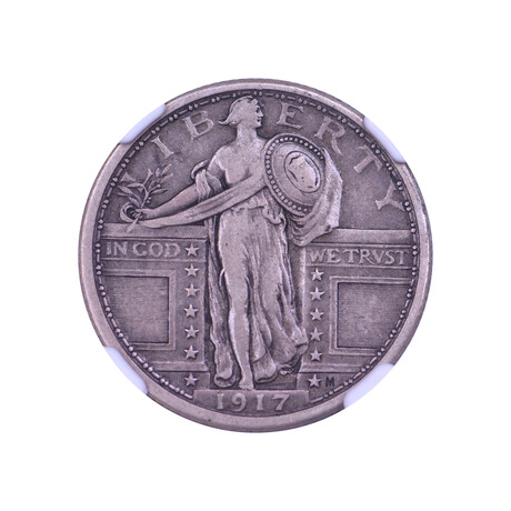 1917 Standing Liberty Quarter Type 1 // NGC Certified VF35 // Deluxe Collector's Pouch