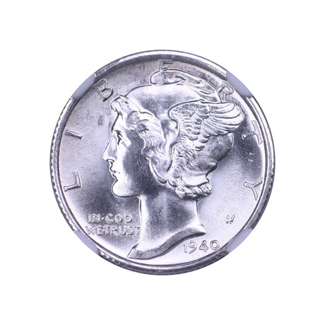 1940-S Mercury Dime // NGC & CAC Certified MS66 FB // Deluxe Collector's Pouch