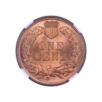 1907 Indian Head Cent // NGC Certified MS65 Red // Deluxe Collector's Pouch