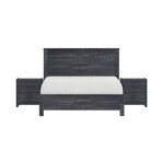 Albany Queen Size Bed Frame + Two 2-Drawer Nightstands // Set of 3 (Espresso)