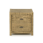 Albany Queen Size Bed Frame + Two 2-Drawer Nightstands // Set of 3 (Espresso)