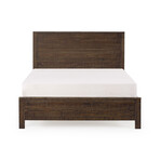 Albany Queen Size Bed Frame + Two 2-Drawer Nightstands // Set of 3 (Espresso)