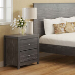 Albany Full Size Bed Frame + Two 2-Drawer Nightstands // Set of 3 (Espresso)