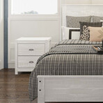 Albany Queen Size Bed Frame + Two 2-Drawer Nightstands // Set of 3 (Espresso)