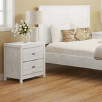 Albany Queen Size Bed Frame + Two 2-Drawer Nightstands // Set of 3 (Espresso)