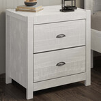 Albany Full Size Bed Frame + Two 2-Drawer Nightstands // Set of 3 (Espresso)