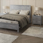 Albany Full Size Bed Frame + Two 2-Drawer Nightstands // Set of 3 (Espresso)