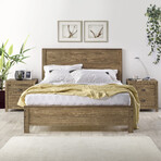 Albany Full Size Bed Frame + Two 2-Drawer Nightstands // Set of 3 (Espresso)