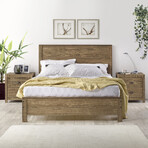 Albany Twin Size Bed Frame + Two 2-Drawer Nightstands // Set of 3 (Espresso)