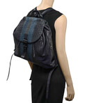 Intrecciato Leather Backpack // Navy // Store Display