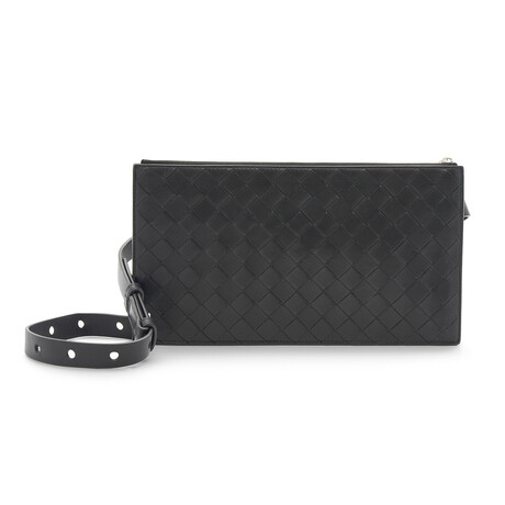 Intrecciato Leather Belt Bag // Black // Store Display