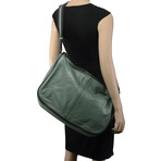 Intrecciato Leather Messenger Bag // Green // Store Display