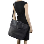 Intrecciato Leather Tote Bag // Black // Store Display