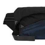 Textile + Leather Belt Bag // Blue + Multicolor // Store Display