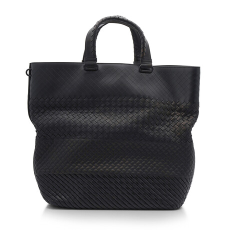 Intrecciato Leather Tote Bag // Black // Store Display