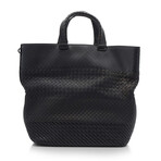 Intrecciato Leather Tote Bag // Black // Store Display