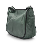 Intrecciato Leather Messenger Bag // Green // Store Display