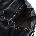 Intrecciato Leather Backpack // Navy // Store Display