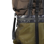 Leather + Nylon Tote // Brown + Green // Store Display