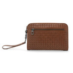 Intrecciato Leather Document Case // Brown // Store Display