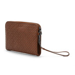Intrecciato Leather Document Case // Brown // Store Display