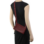 Intrecciato Leather Trio Bag // Dark Red // Store Display