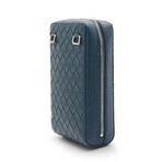 Intrecciato Leather Crossbody Bag // Blue // Store Display